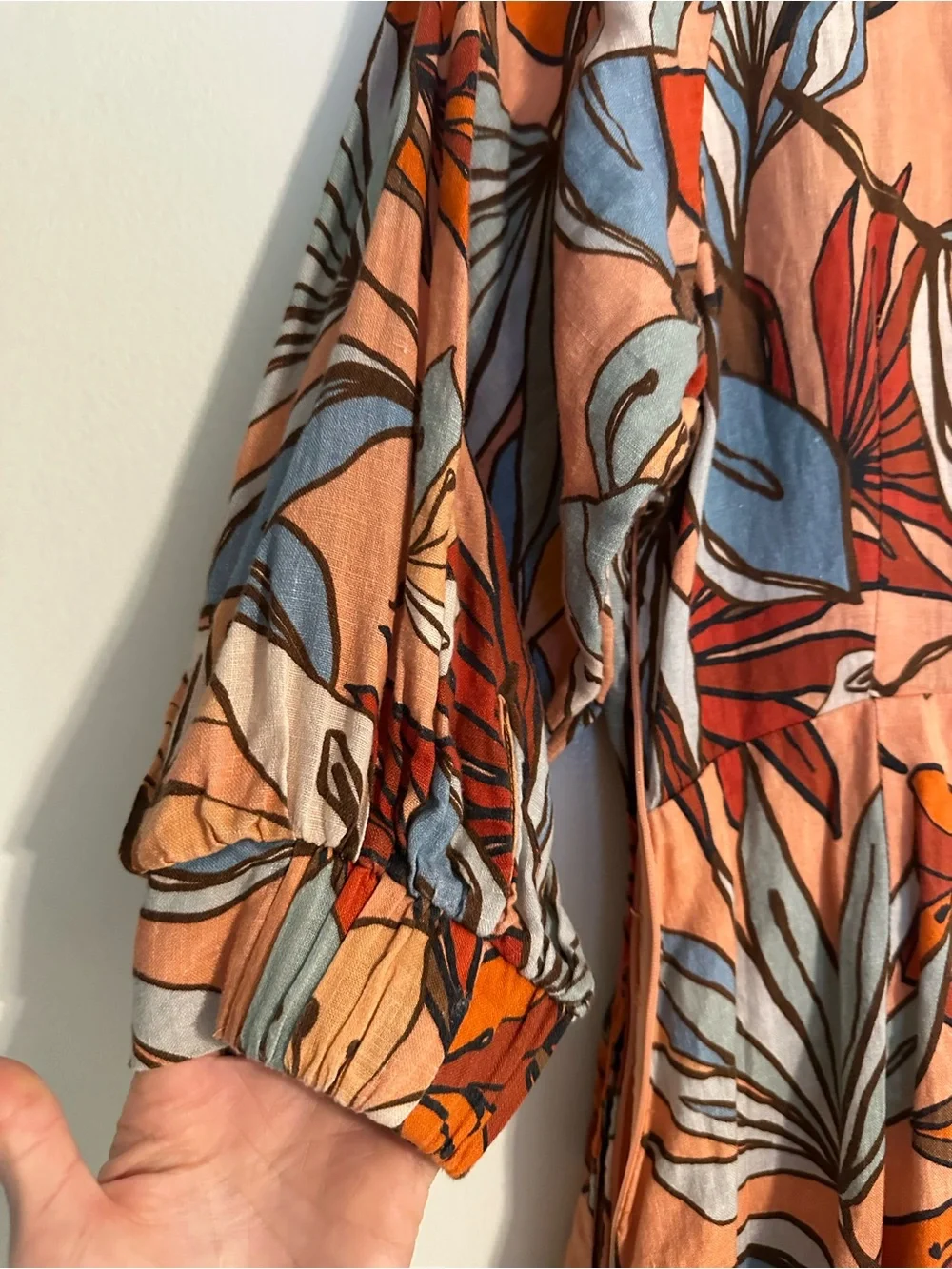 Nicholas Peach Tropical Tie-Front Women's Dress - Picture 10 of 12